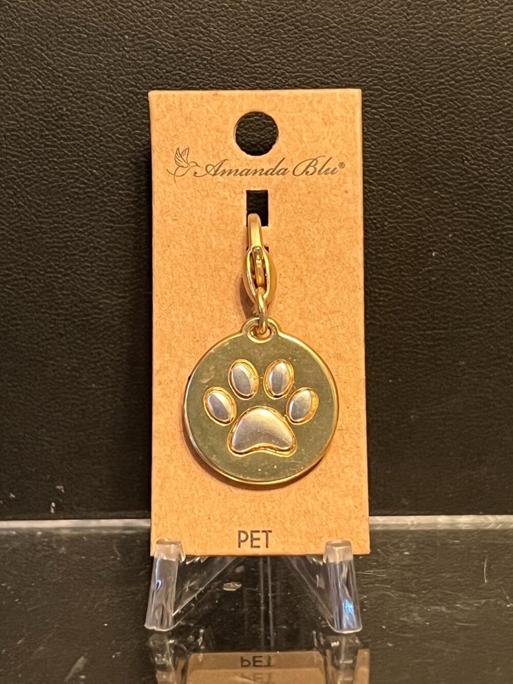 Amanda Blu Pet Paw Print Charm Pendant Gold Tone (239)